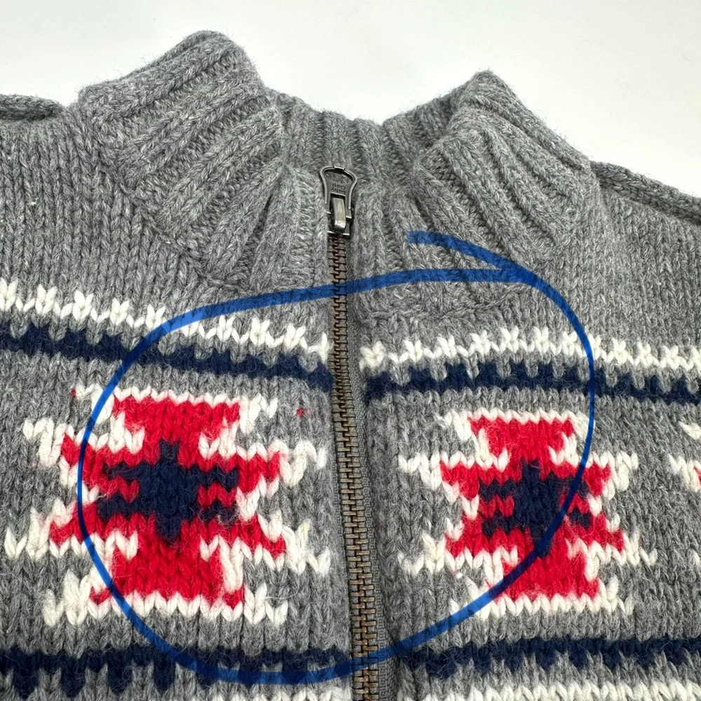 Baby Gap Cardigan Sweater Toddler Boys 2 Full Zip Wool Blend Southwest Gray Knit